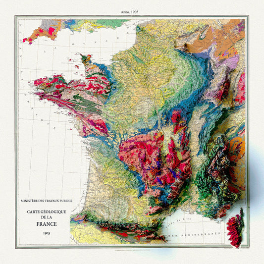 Europe: Carte Geologique de France, 1905 - The Map Chest