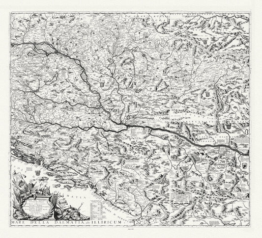 Europe: East: Danube River Valley: Coronelli (Vicenzo 1650 - 1718), Mappa Corso del Danubio, 1693 - The Map Chest