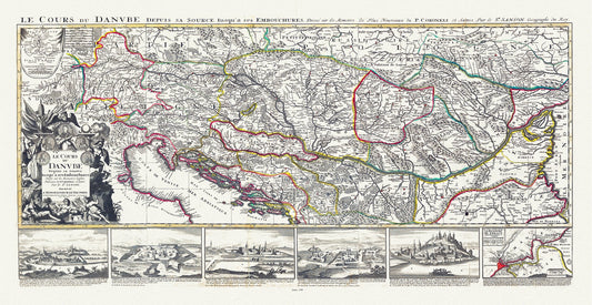 Europe: East: Danube River Valley: Jaillot, Mortier et Sanson, Le Cours de Danube, 1708 - The Map Chest