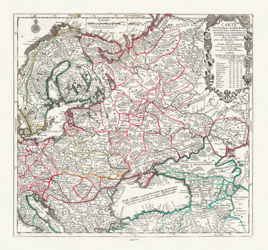 Europe: East: Fer, (Nicolas de, 1646 - 1720), Carte Pour l'Intelligence des Affaires Presente Des Turcs, des Tartares, de Hongrois, des Polonois, des Suedois, et des Moscovites, 173 - The Map Chest