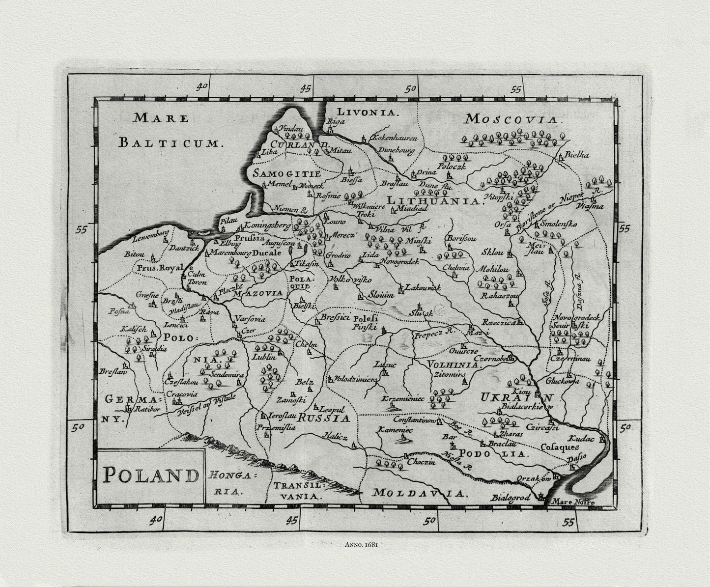Europe: East: Poland: Flamsteed, Poland, 1681 - The Map Chest