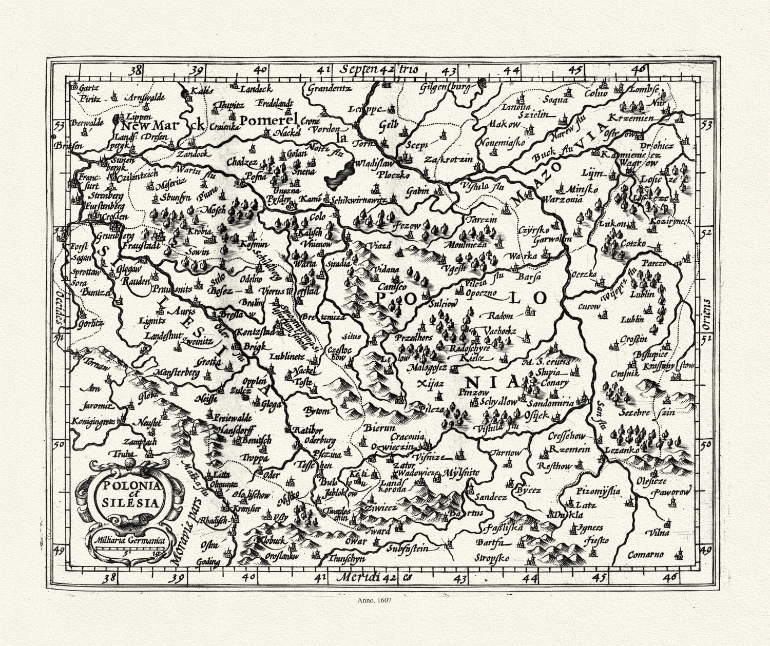 Europe: East: Poland: Mercator et Hondius - Polonia et Silesia, 1607 - 1607 - The Map Chest