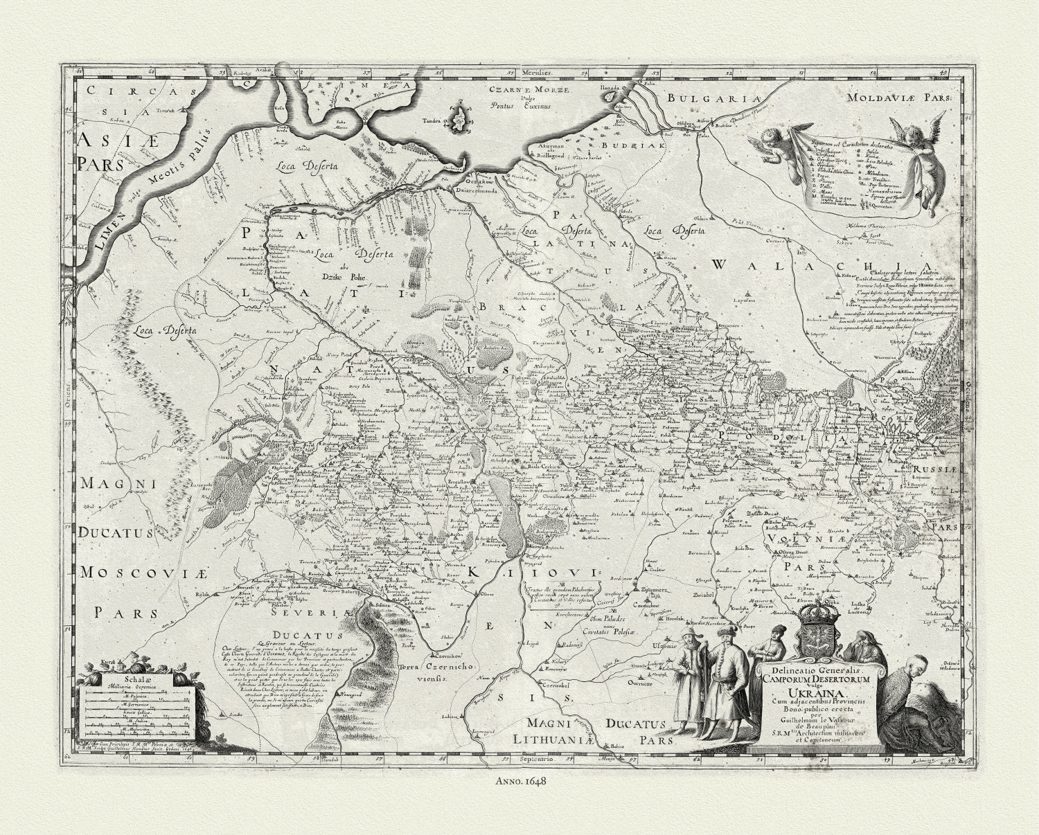 Europe: East: Ukraine: Hondius - Beauplan, Delineatio generalis Camporum Desertorum vulgo Ukraina cum adjacentibus provinciis, 1648 - The Map Chest