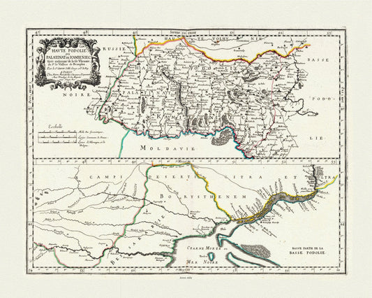 Europe: East: Ukraine: Sanson, Upper and Lower Podolia, Ukraine,1665 - The Map Chest