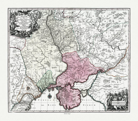 Europe: East: Ukraine: Seutter, Turicicurum et Tartaricum, 1740 DS60 - The Map Chest