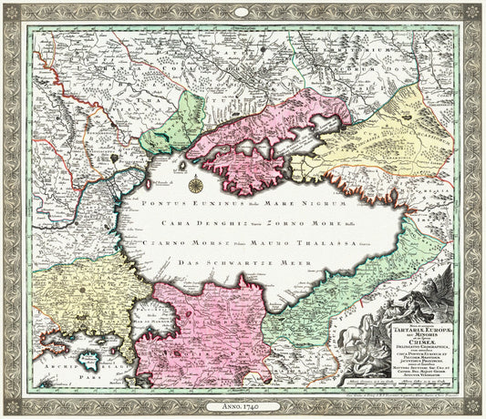 Europe: East: Ukraine: Tartariae Europaeae seu Minoris et in Specie Crimeae, 1740 Ver. FR - The Map Chest