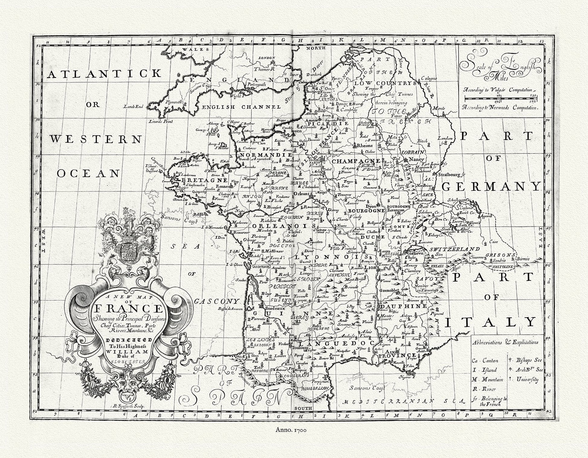 Europe: France, 1700, Wells auth. - The Map Chest