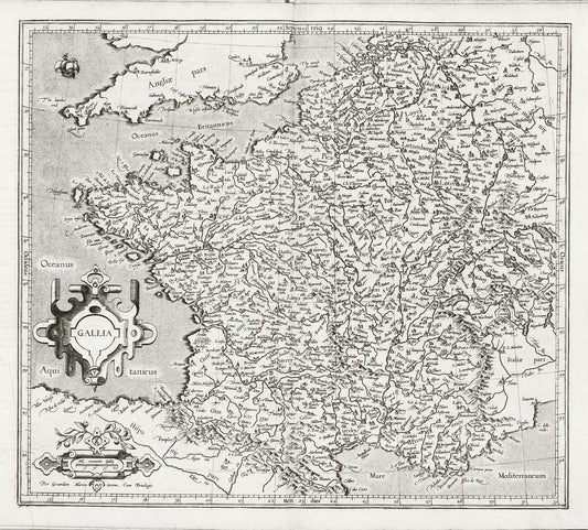 Europe: France: Gallia. Per Gerardum Mercatorem. Cum Privilrgio.1585 - The Map Chest