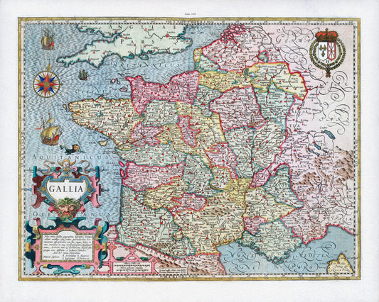 Europe: France: Mercator et Hondius, Gallia, Nova Totius Galliae, 1623 - The Map Chest