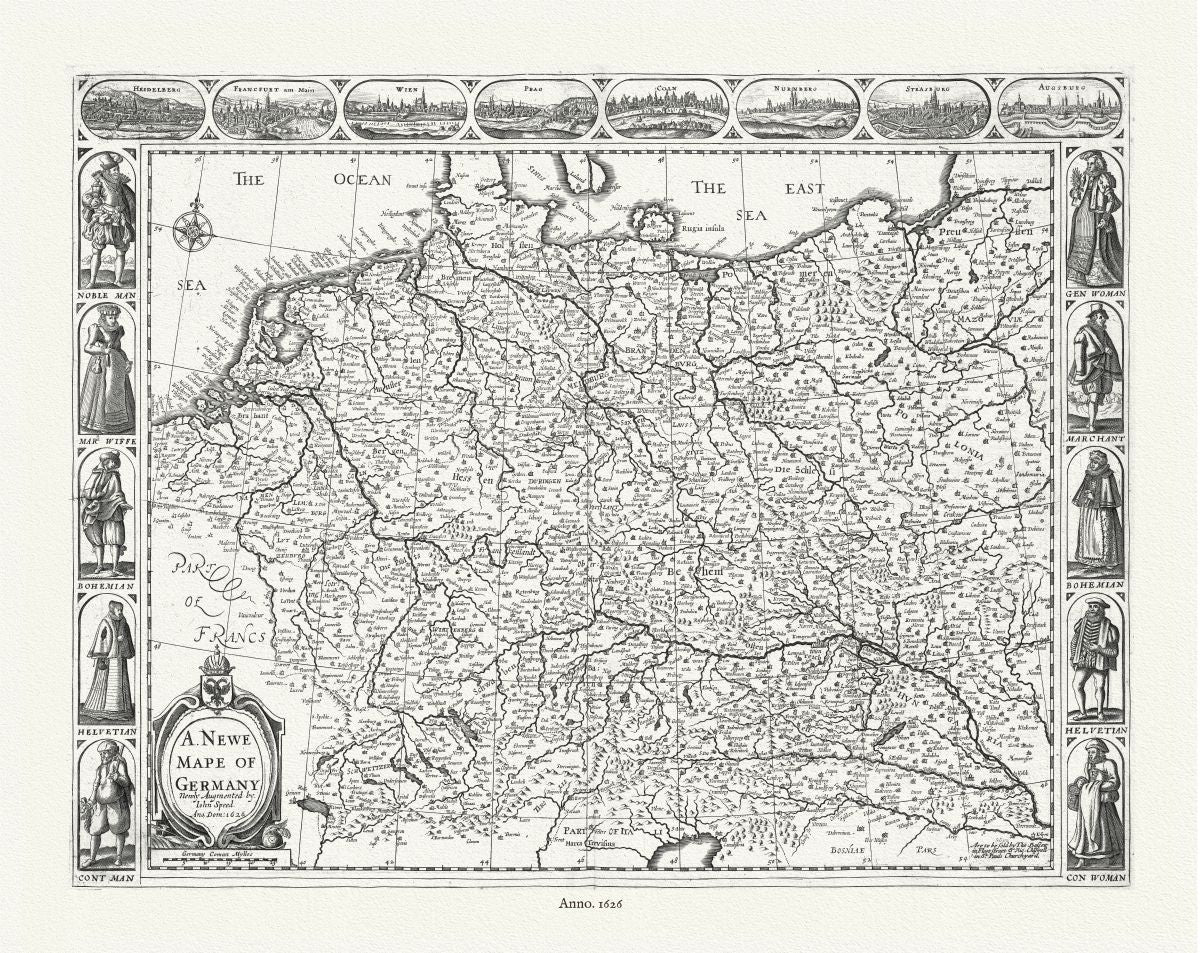 Europe: Germany, 1626, 1626, Speed auth. - The Map Chest