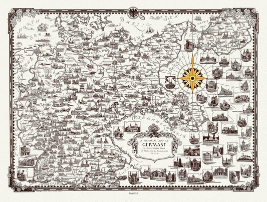 Europe: Germany: A Pictorial Map, 1935 - The Map Chest