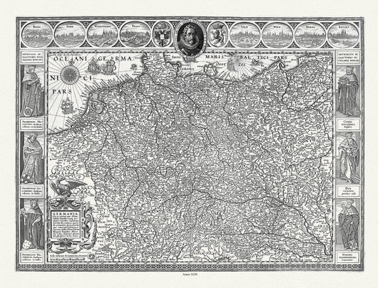 Europe: Germany: Germania, 1630, Blaeu auth. - The Map Chest