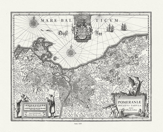 Europe: Germany: Germania. Pomeraniae Ducatus Tabula,1630, Blaeu auth. - The Map Chest