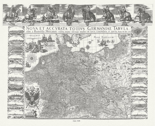 Europe: Germany: Germaniae, Nova et Accurata Tabula Totius,1648, Blaeu etTassin auth. - The Map Chest