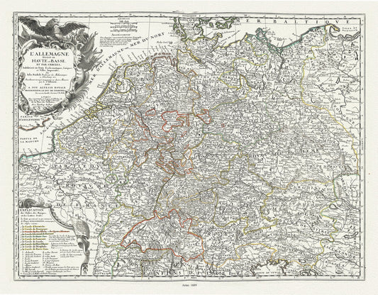 Europe: Germany: L'Allemagne divisée en Haute et Basse, et par Cercles, 1689, Nolin auth. - The Map Chest