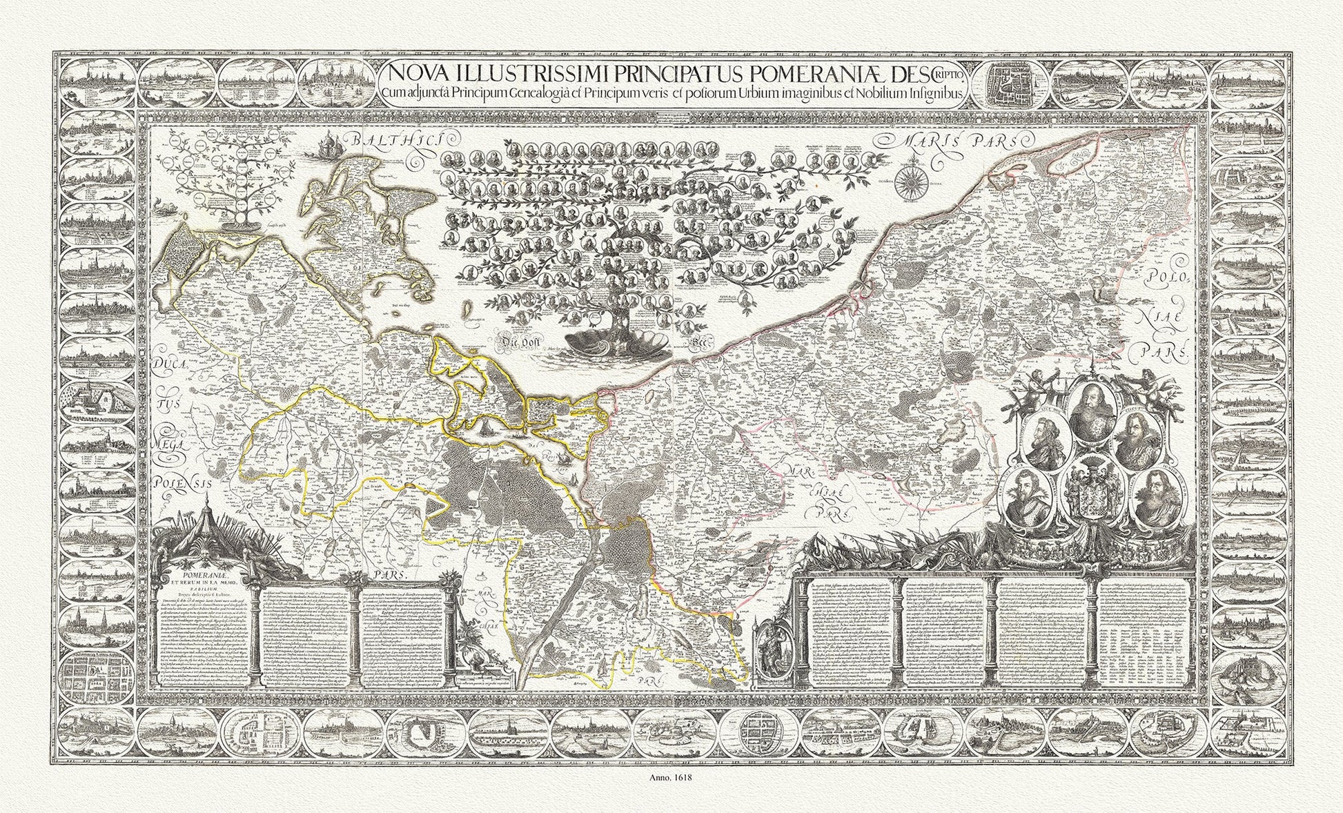 Europe: Germany: Nova illustrissimi principatus Pomeraniae descriptio,1618, Lubin et Geelkercken auth. - The Map Chest