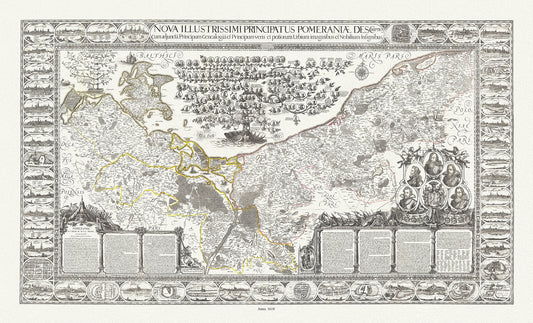 Europe: Germany: Nova illustrissimi principatus Pomeraniae descriptio,1618, Lubin et Geelkercken auth. - The Map Chest