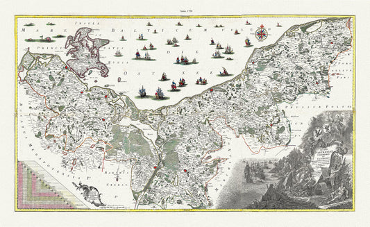 Europe: Germany: Pomeraniae Citerioris et Ulderioris (Germany),1730, Seutter, Matthaeus Seutter auth. - The Map Chest