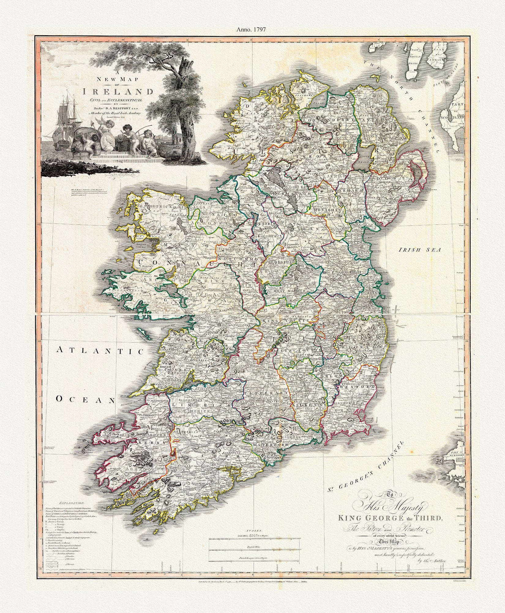 Europe: Ireland: Beaufort, Memoir of a map of Ireland, 1797 - The Map Chest