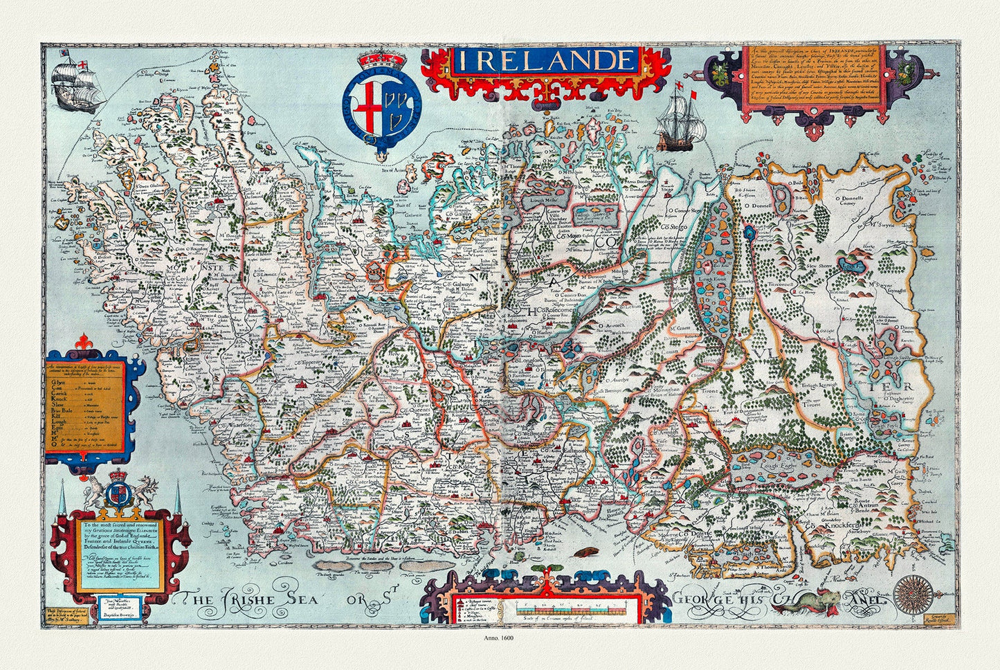 Europe: Ireland: Boazio et Ortelius, Irlandiae Accurata Descriptio, 1600 - The Map Chest