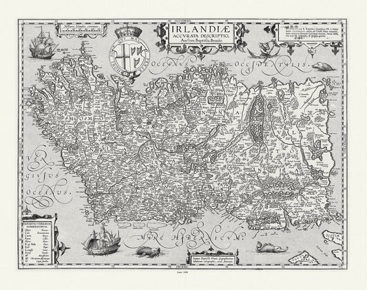 Europe: Ireland: Boazio et Ortelius, Irlandiae Accurata Descriptio, 1608 - The Map Chest