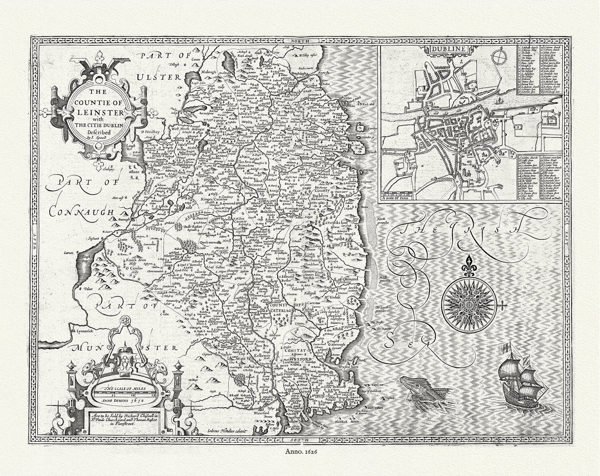 Europe: Ireland. Countie of Leinster, 1626, Speed authore - The Map Chest