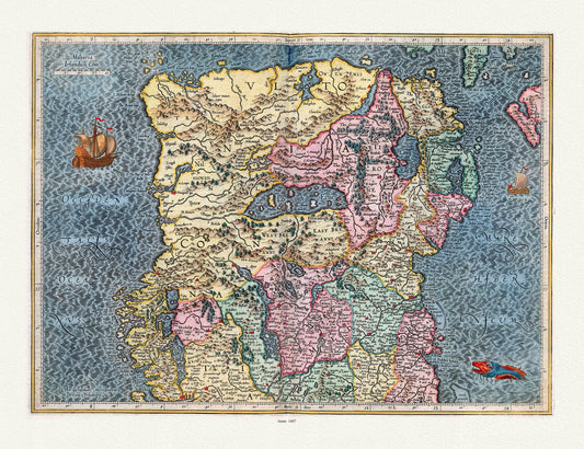 Europe: Ireland: Mercator et Hondius,( North Ireland) No title. Per Gerardum Mercatorem Cum Privilegio, 1607 - The Map Chest