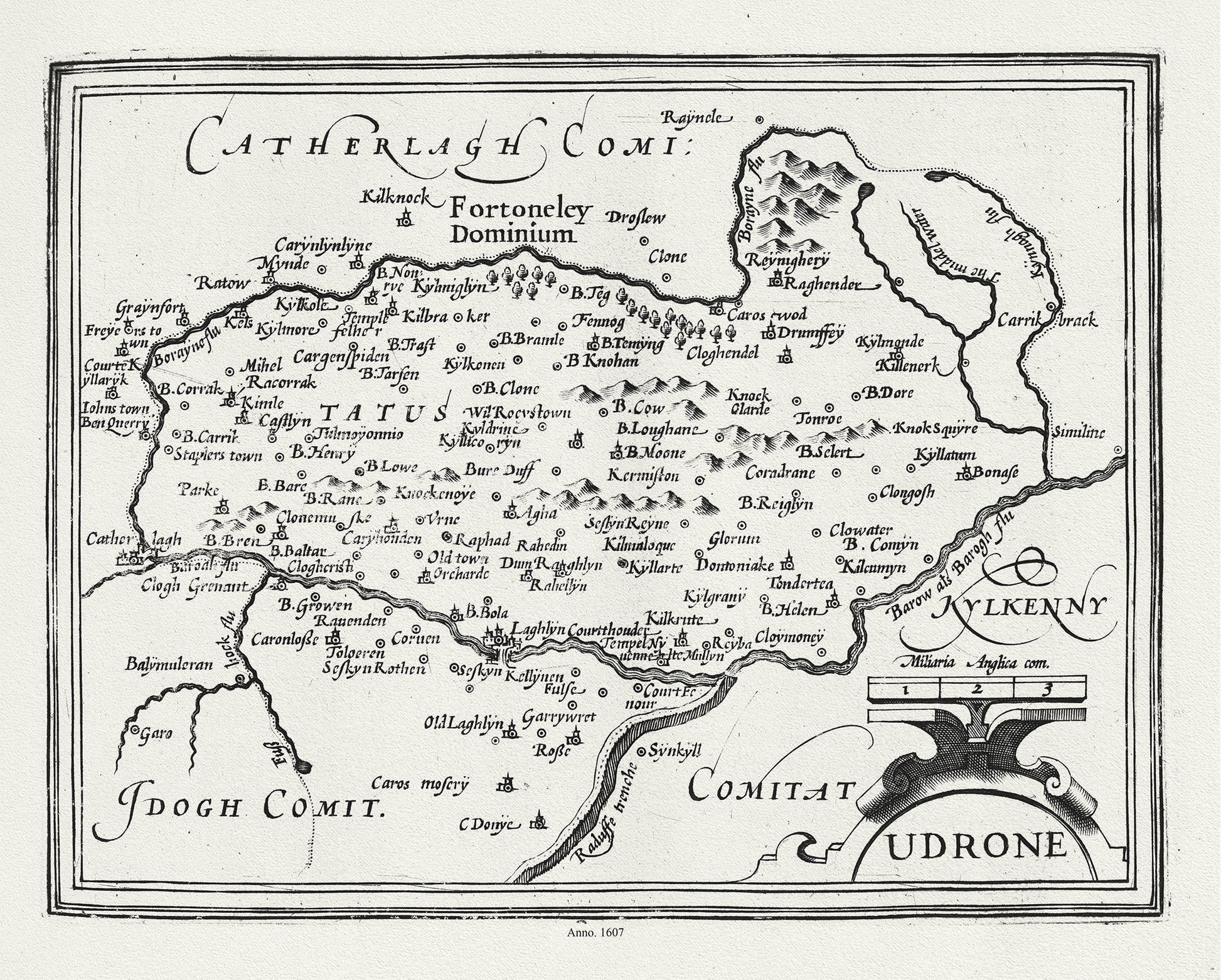 Europe: Ireland: Mercator et Hondius, Udrone, 1607 - The Map Chest
