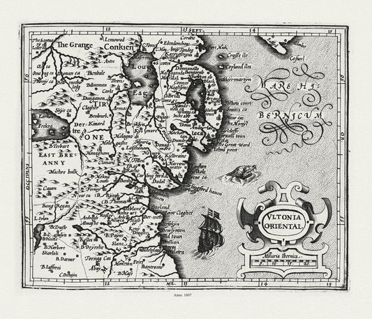 Europe: Ireland: Mercator et Hondius, Ultonia Oriental, 1607 - The Map Chest
