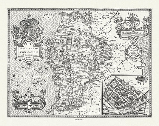 Europe: Ireland. Province of Connaugh, 1610, Speed auth. - The Map Chest