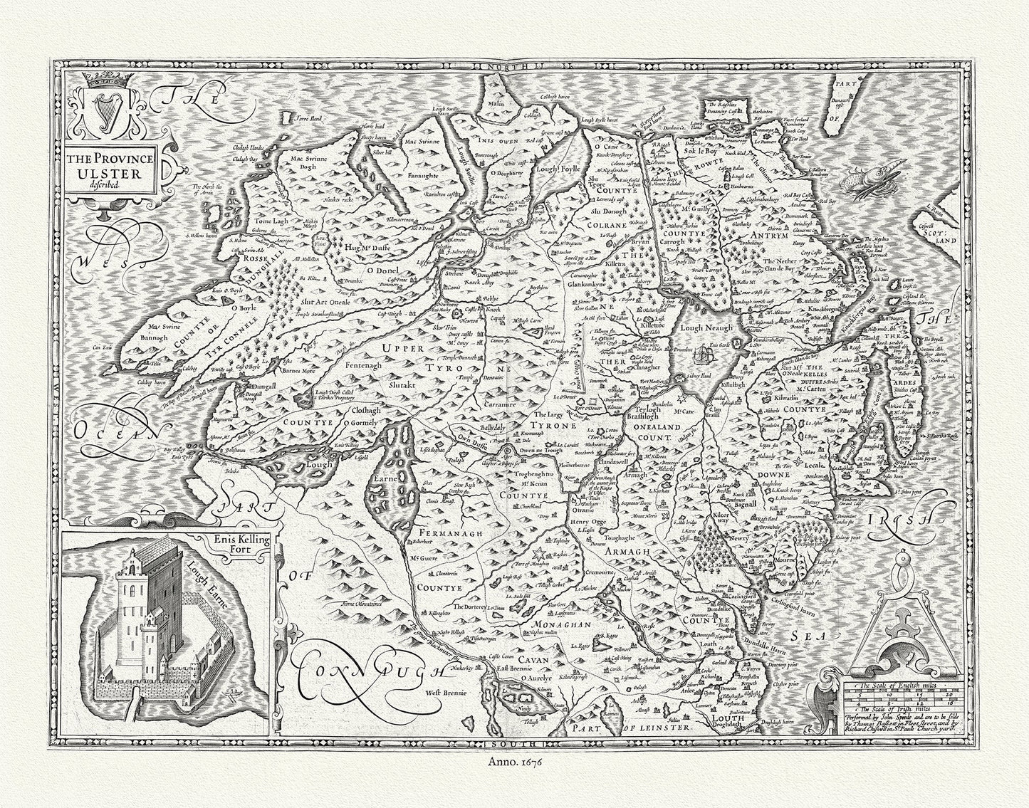 Europe: Ireland. Province Ulster, 1676, Speed authore - The Map Chest