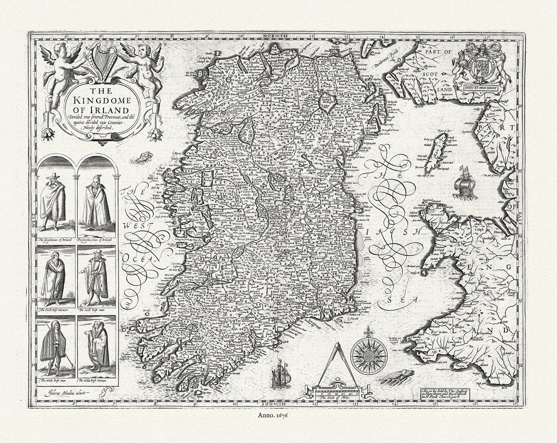 Europe: Irland. The Kindome,1676, Speed authore - The Map Chest