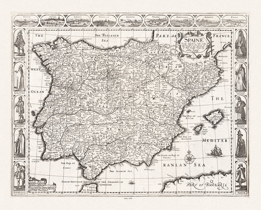 Europe: John Speed, Spain, 1626 - The Map Chest