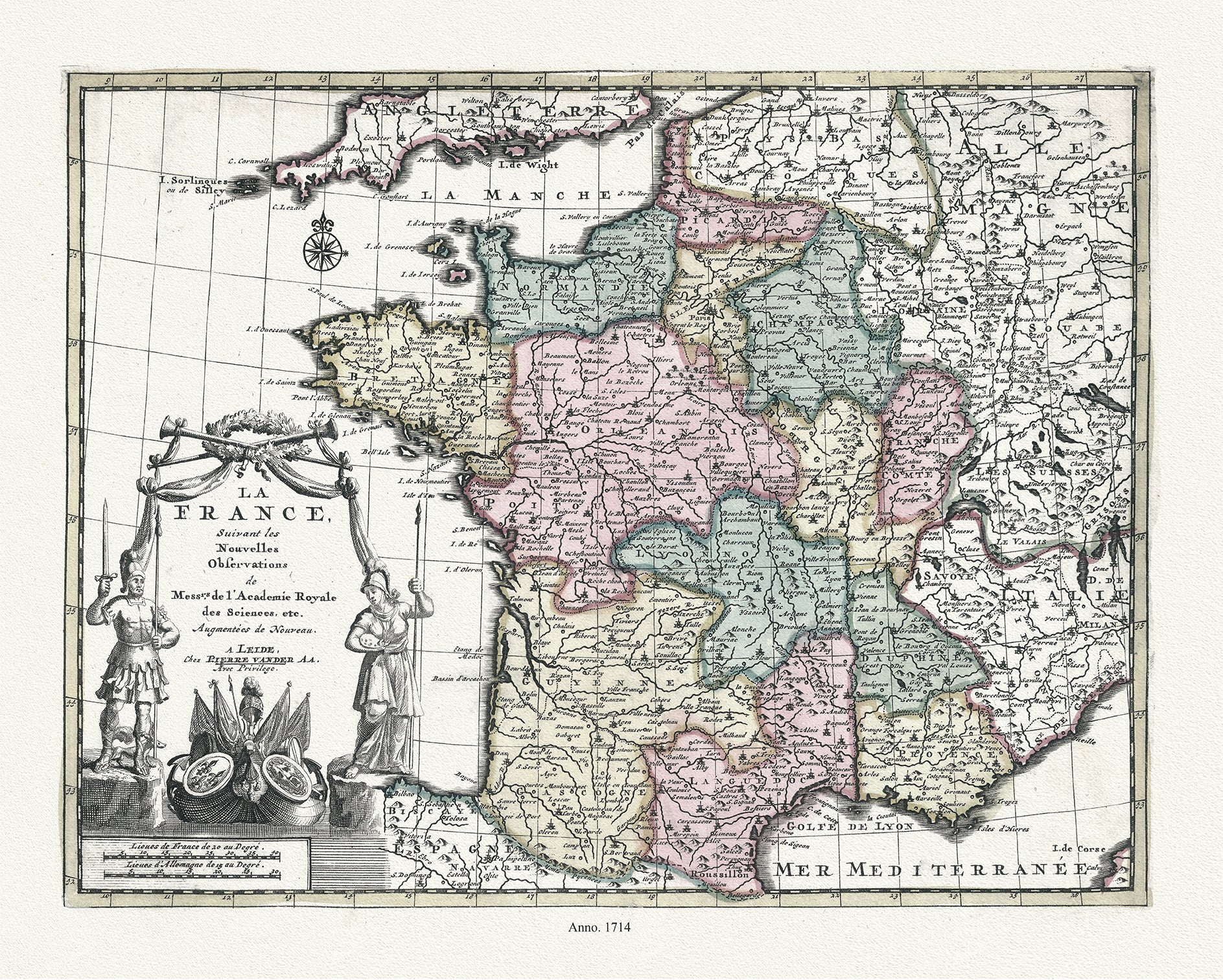 Europe: La France, 1714 van der Aa auth. - The Map Chest