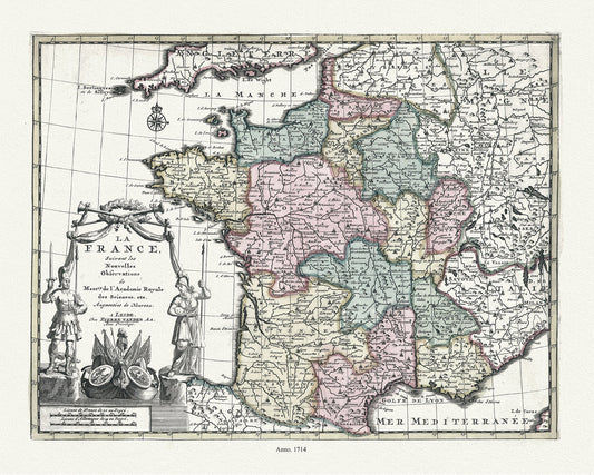 Europe: La France, 1714 van der Aa auth. - The Map Chest