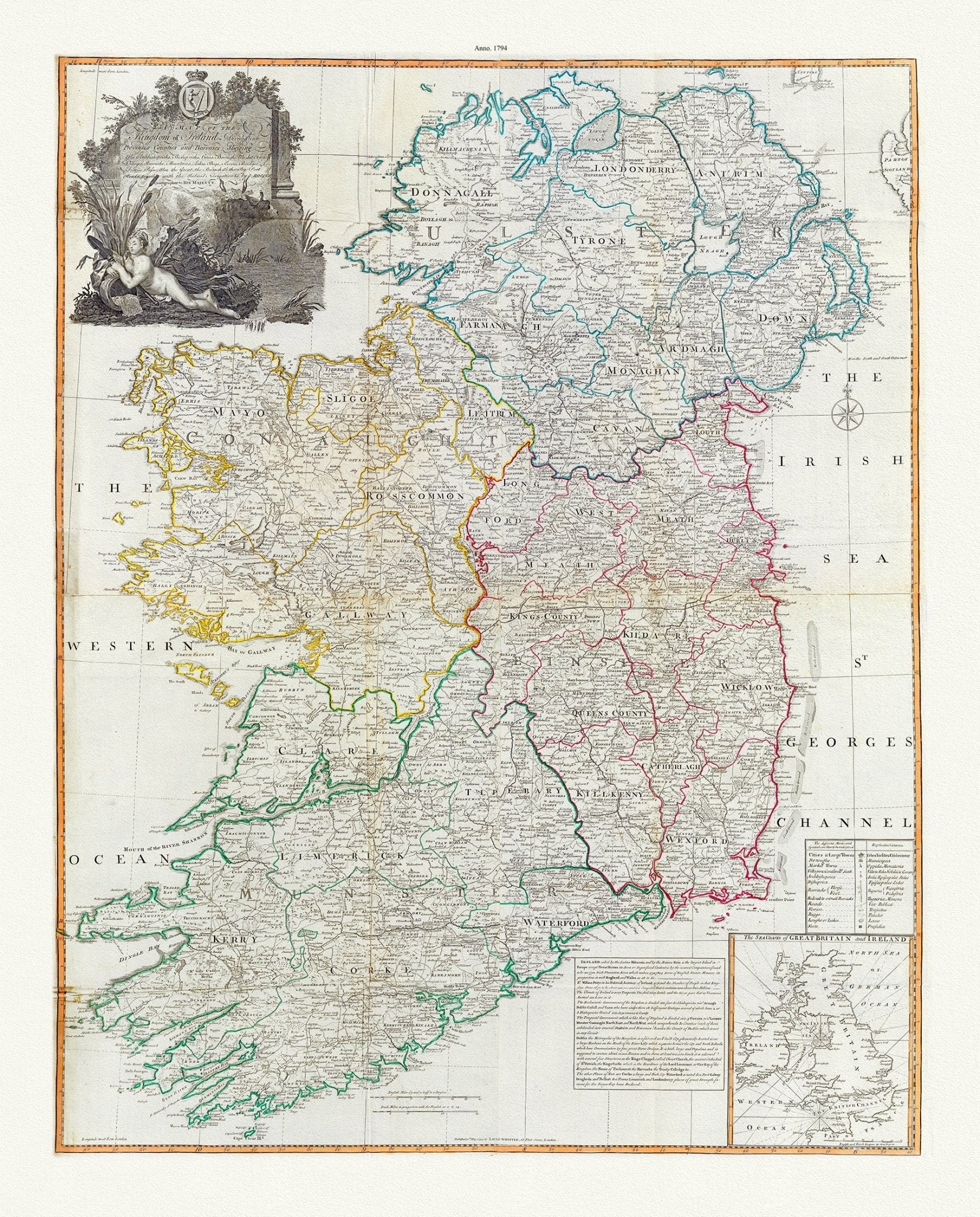 Europe: Laurie, Whittle et Roque, Ireland, 1794 - The Map Chest