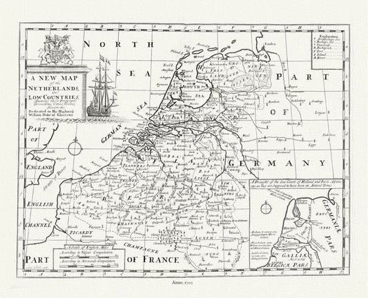 Europe: Low Countries, 1700, Wells auth. - The Map Chest