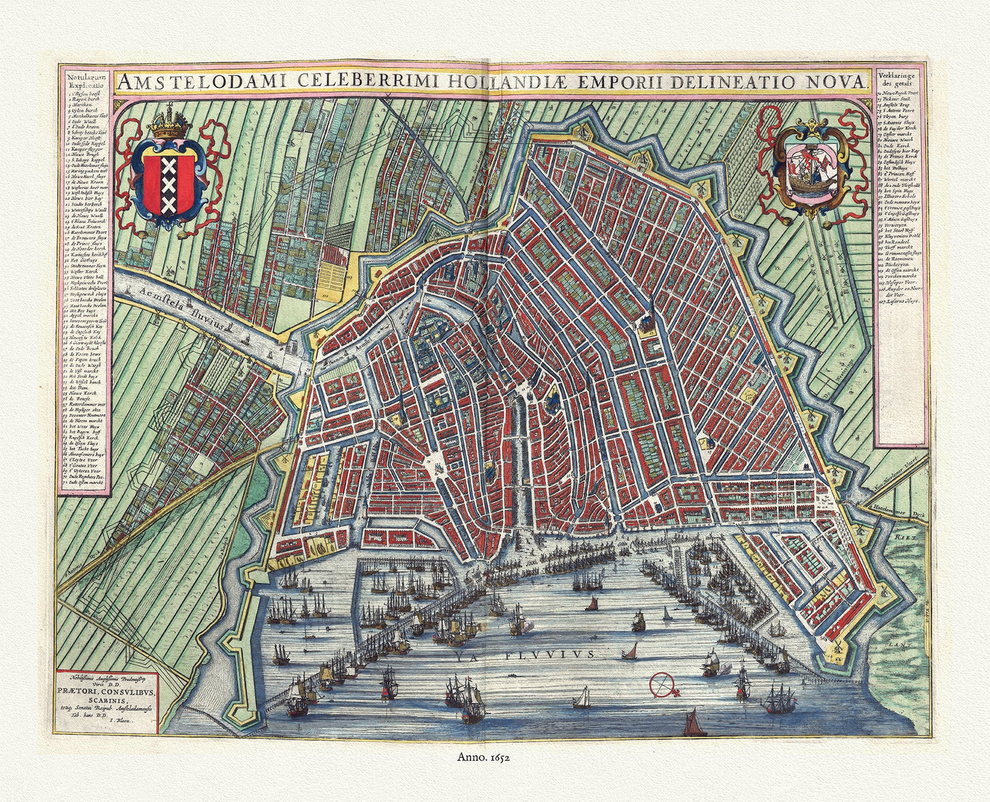 Europe: Low Countries: Amsterdam, Amstelodami, 1652, Blaeu auth. - The Map Chest