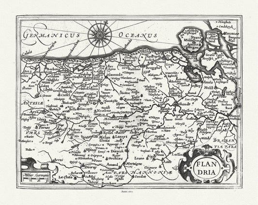 Europe: Low Countries: Belgium, Flandria, 1607, Mercator et Hondius auths. - The Map Chest