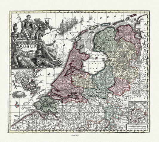 Europe: Low Countries: Belgium: Foederatum, 1730, Seutter auth. - The Map Chest
