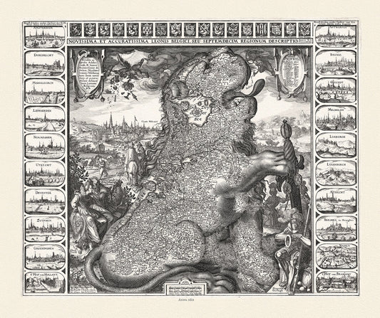 Europe: Low Countries: Belgium, Visscher, Leonis Belgici, 1611 - The Map Chest