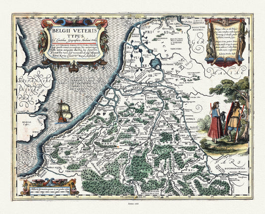 Europe: Low Countries: Belgium,Belgii veteris typus,1618Bertius, Antonius Augustus et Ortelius auths. - The Map Chest