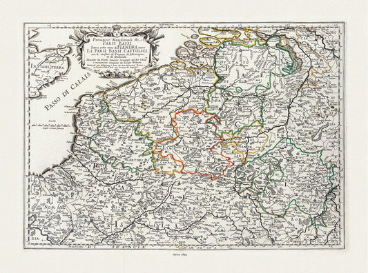 Europe: Low Countries: Giovanni Giacomo de Rossi, Provincie Meridionali de Paesi Bassi,( Low Countries), 1692 - The Map Chest