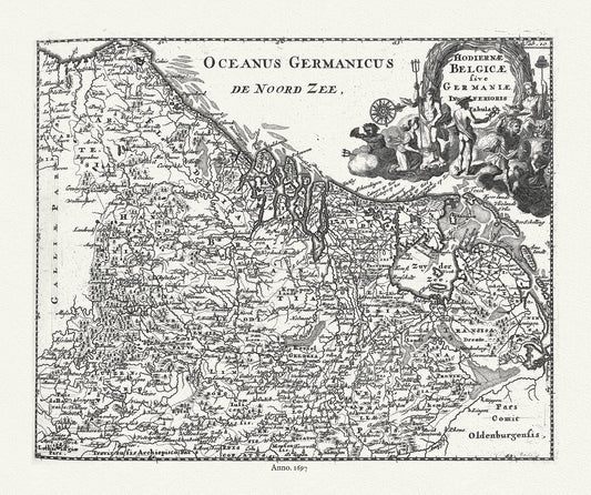 Europe: Low Countries: Hodiernae Beligicae sive Germaniae Inferioris Tabula, 1697 - The Map Chest