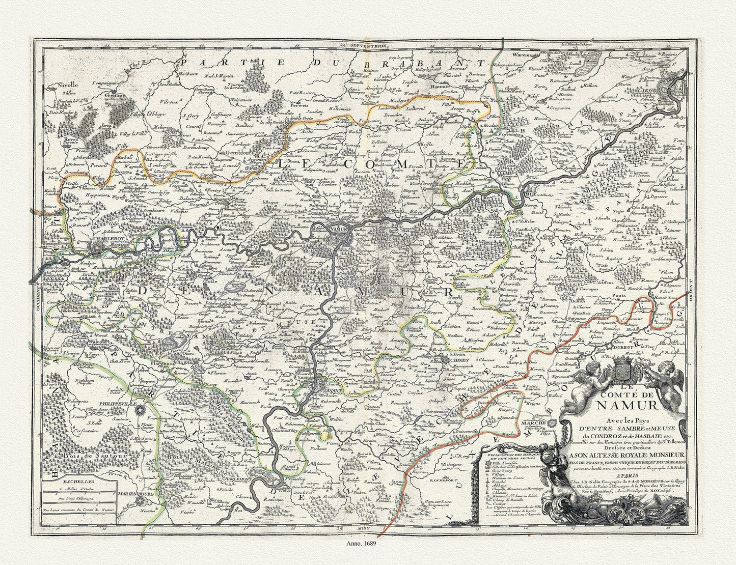 Europe: Low Countries: Le Comté de Namur, 1689, Nolin auth. - The Map Chest