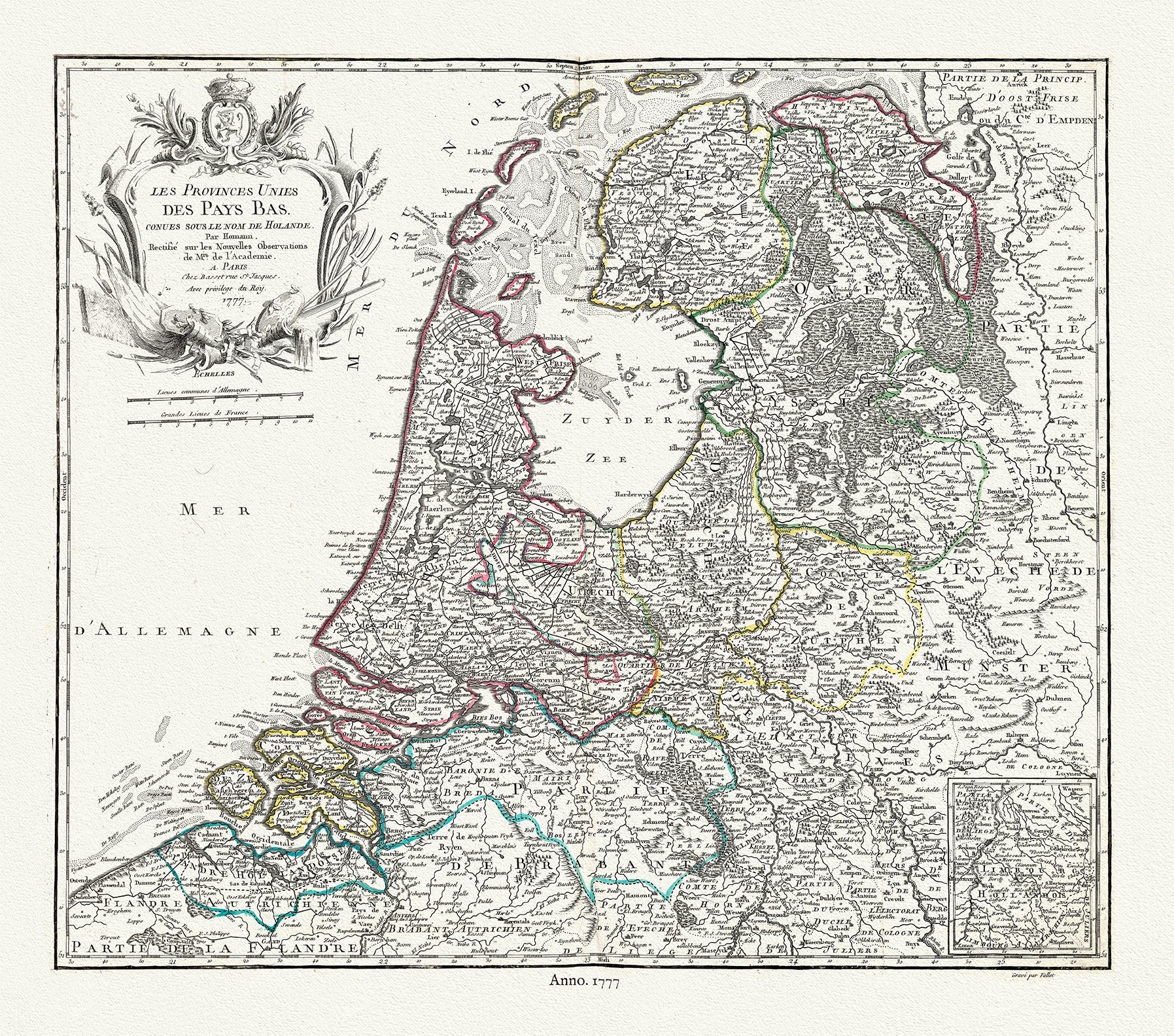 Europe: Low Countries: Les Provinces Unis des Pays Bas, 1777, Homann Auth. - The Map Chest