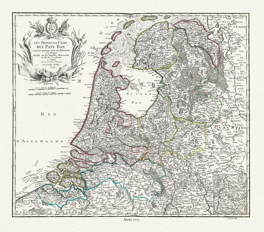 Europe: Low Countries: Les Provinces Unis des Pays Bas, 1777, Homann Auth. - The Map Chest