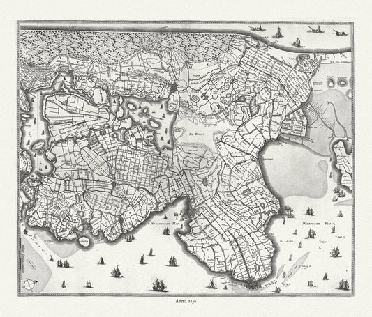 Europe: Low Countries: Low Countries. Vicinity of Enckhuysen, Netherlands, 1630, Blaeu auth. - The Map Chest