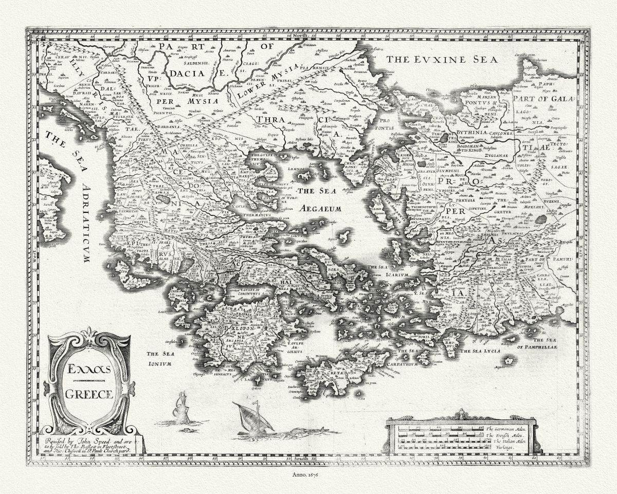 Europe: Mediterranean: Greece, 1676, Speed authore - The Map Chest