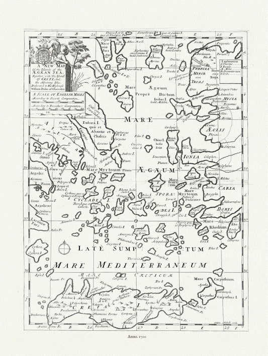 Europe: Mediterranean: Greece, and the Islands of the Aegaean Sea, 1700, Wells auth. - The Map Chest